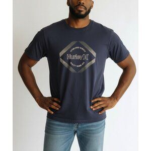 Hurley Mens Navy Graphic Tee XXL Cotton Blend Casual Wear
